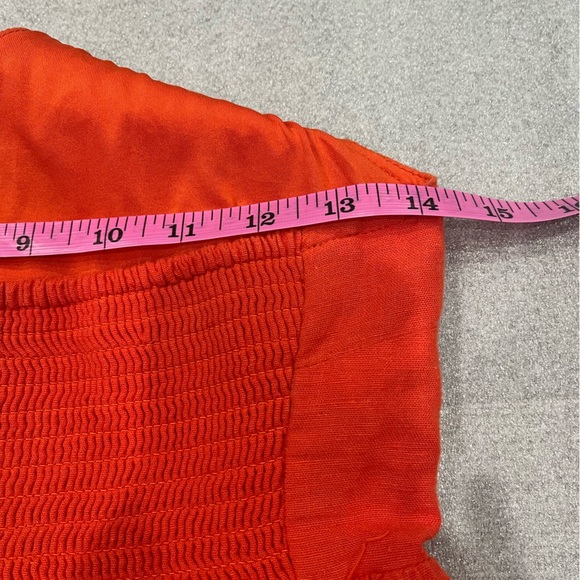 ❤️2/$30❤️[S]American Eagle Bold Orange Red Linen Blend Halter Sun Dress - Picture 9 of 10